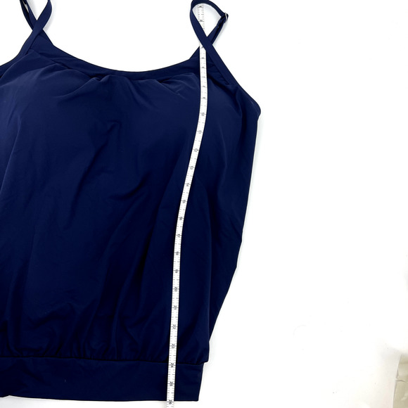 Lands' End Womens Tankini Swim Top Only Size 16 Navy Blue - Picture 8 of 9